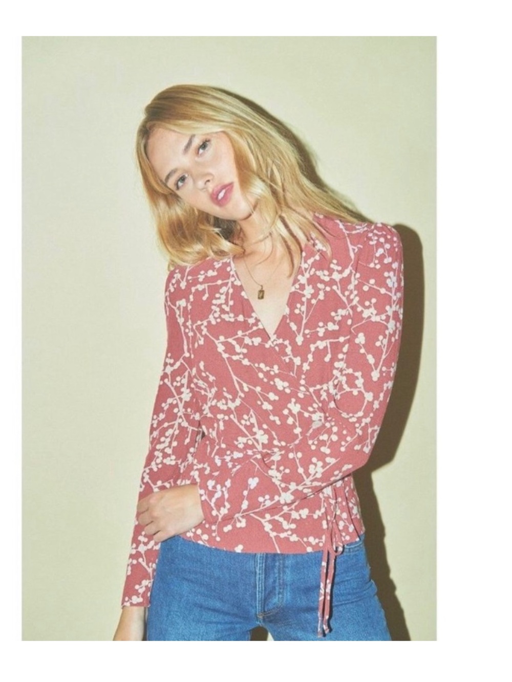 🆕 Rouje Gaby Gabby floral red wrap top 34